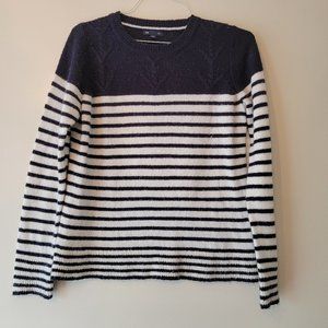 Gap, Navy and White Stripe Sweater, Size L